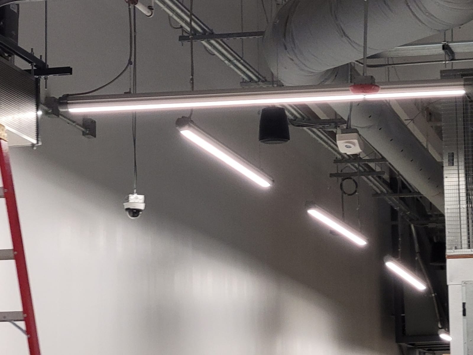 Linear lighting installed over a work area